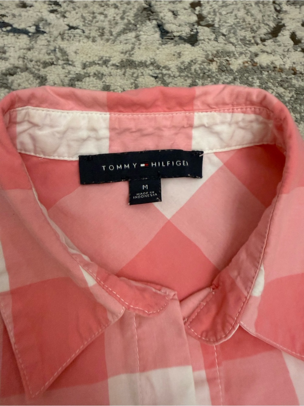 Tommy Hilfiger Pink and White Gingham Midi Shirt Dress - Picture 3 of 5